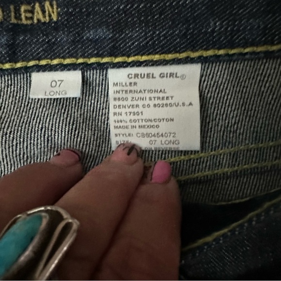 NWT RETRO Cruel Girl Ladies Deep Indigo Bootcut Flare Jeans β’ Size: 7x35 - Picture 9 of 10